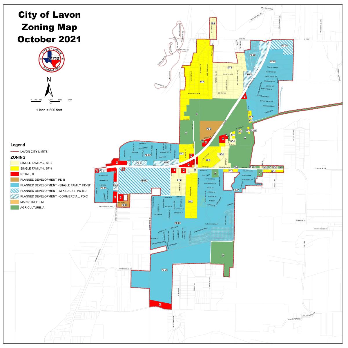 Lavon Zoning Map